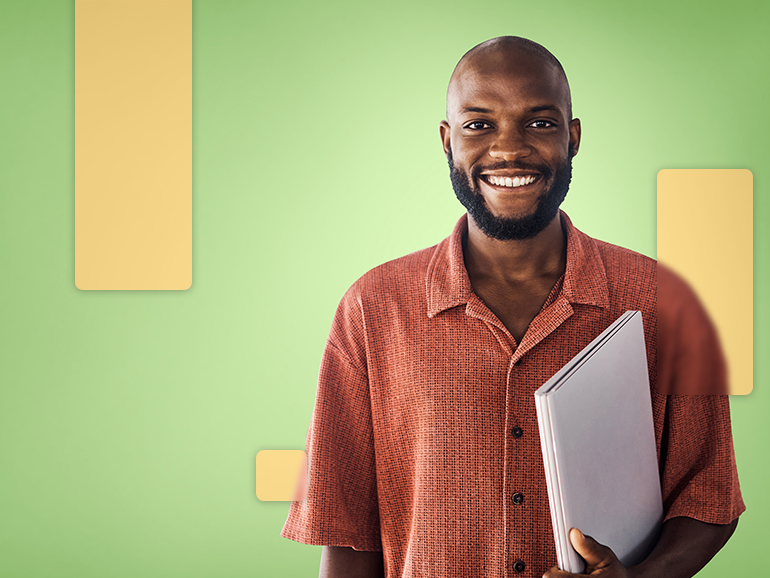 man wearing orange button down shirt