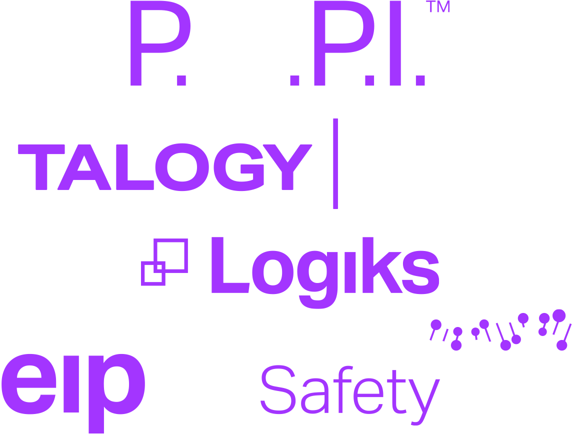 P.A.P.I., Talogy Caliper, Logiks, eip3, SafetyDNA logos