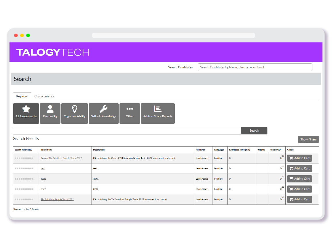 user interface displaying rows of content